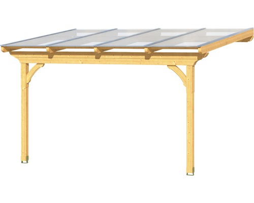 Dřevěný carport s průhlednou střechou