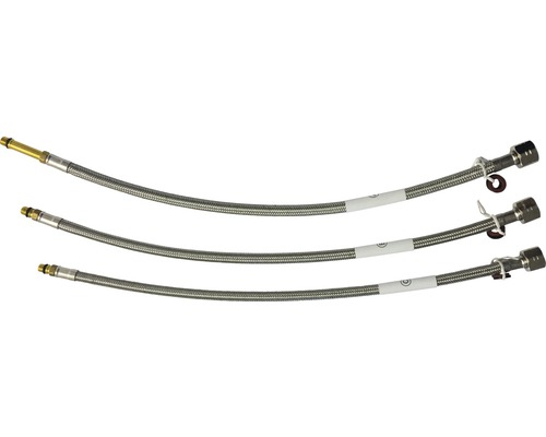 Tři pancéřové hadice pro sanitární instalace