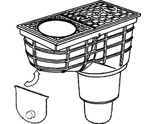 Nástavec pro okap s košem na listí a volitelnou lapačkou nečistot