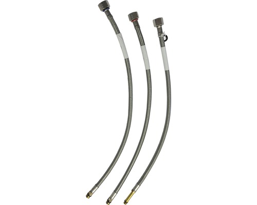 Tři pancéřové hadice pro sanitární použití