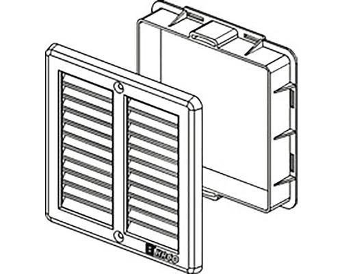 Ventilační mřížka s rámem pro montáž na stěnu