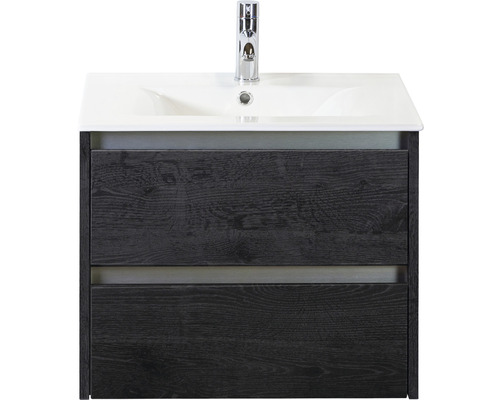 Koupelnový nábytkový set Sanox Dante barva čela black oak ŠxVxH 61 x 52 x 46 cm s keramickým umyvadlem