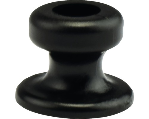 Černý plastový nábytkový knoflík
