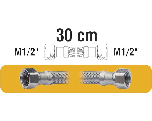 Flexibilní hadice F1/2"xF1/2" 30 cm