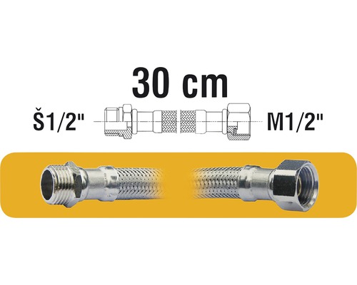 Flexibilní hadice F1/2xM1/2x30cm, vnější d 17mm-0