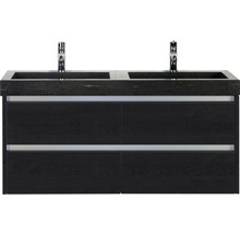 Koupelnový nábytkový set Sanox Dante barva čela black oak ŠxVxH 121 x 58 x 45,5 cm s umyvadlem z přírodního kamene