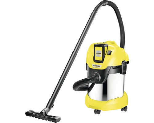 Žlutý víceúčelový vysavač se sací trubkou a hubicí