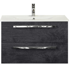 Koupelnový nábytkový set Sanox Seville barva čela black oak ŠxVxH 81 x 52 x 46 cm s keramickým umyvadlem