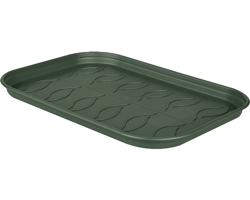 Podmiska ke skleníčku elho M Green Basic 100 % recyklovaný plast cca 36 x 2 x 26 cm tmavě zelená