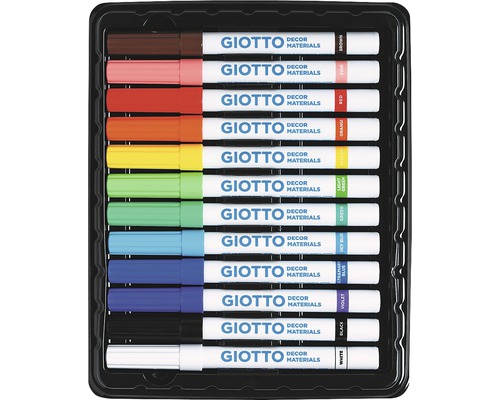 Balení fixů Giotto Decor Materials v různých barvách