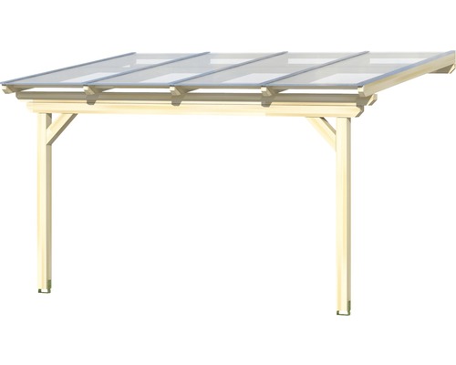 Dřevěný přístřešek pro auto s průhlednou střechou