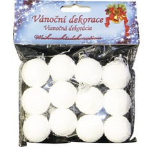 Balení dvanácti bílých vánočních koulí k dekoraci