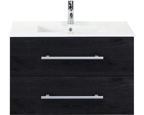 Koupelnový nábytkový set Sanox Stretto barva čela black oak ŠxVxH 81 x 51,8 x 39 cm s keramickým umyvadlem Koupelnový nábytkový set Sanox Stretto barva čela black oak ŠxVxH 81 x 51,8 x 39 cm s keramickým umyvadlem