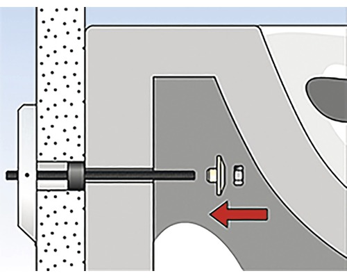 Montážní návod pro toaletu s kolíky a maticemi pro montáž na stěnu