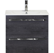 Koupelnový nábytkový set Sanox Seville barva čela black oak ŠxVxH 61 x 46 x 46 cm s keramickým umyvadlem
