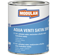 Barevný lak Modulan Aqua Venti Satin 3in1 hedvábně matný RAL9010 Bílá 0,75 l-thumb-0