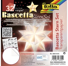 Bascetta Hvězda Sada průhledný papír s 32 listy, 15x15 cm, včetně návodu na tvoření