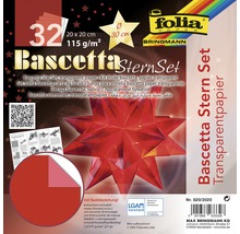 Bascetta hvězdicová sada průhledný papír, 32 listů, 20x20 cm, včetně návodu k ruční práci