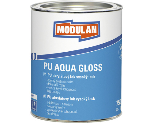 Barevný lak Modulan PU Aqua Gloss vysoký lesk RAL6005 Zelená 0,75 l
