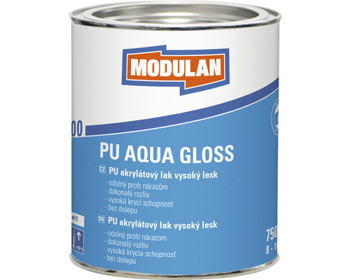 Barevný lak Modulan PU Aqua Gloss vysoký lesk RAL9010 Bílá 0,75 l-0
