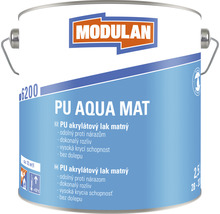 Barevný lak Modulan PU Aqua Mat matný RAL9016 Dopravní bílá 2,5 l-thumb-0