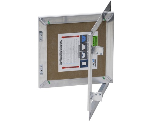 Hliníková revizní dvířka s otevřenými dvířky