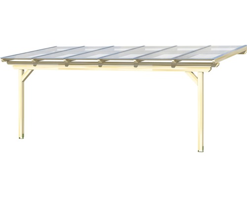 Dřevěný carport s průhlednou střechou