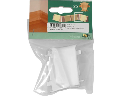 Vnitřní rohové díly z plastu pro soklové lišty, dva kusy