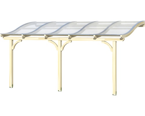 Dřevěný přístřešek pro auto s průhlednou střechou