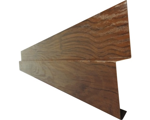 Okapnice Precit Roof pro stěnový panel 1000 mm dub zlatý Rohový profil s dekorem dřeva pro zakončení stěn