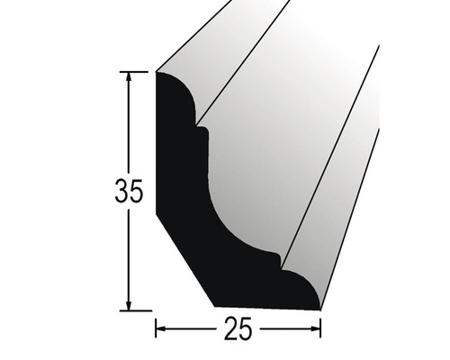 Podlahová lišta nastavovaná 25 x 35 x 2400 mm dub Profilová lišta o rozměrech 35 x 25 milimetrů.