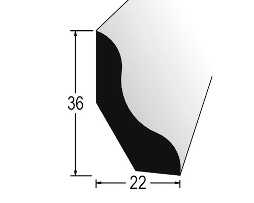 Podlahová lišta nastavovaná 22 x 36 x 2400 mm borovice/smrk
