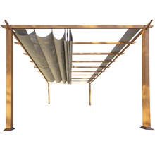 Dřevěná pergola s látkovou střechou jako ochrana proti slunci