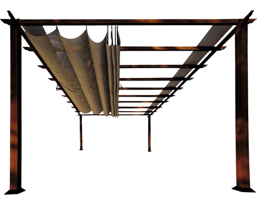 Pergola s látkovou střechou pro zastínění