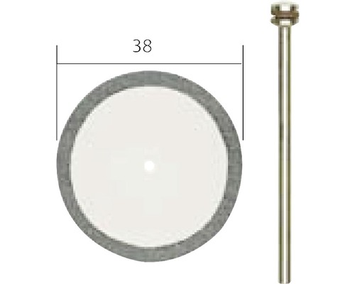 Rozměry lešticího kotouče s kolíkem, průměr 38 milimetrů