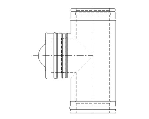 Schéma odpadní trubky T-kus