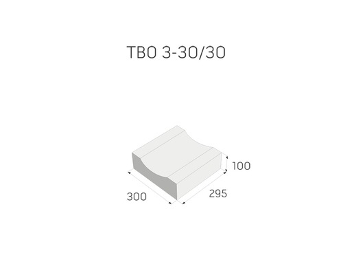 Obrázek obrubníku TBO 3-30/30 s rozměry