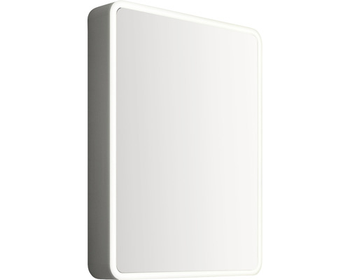 Zrcadlová skříňka s osvětlením Focco 60 x 70 cm matně šedá LED IP 44 Bílá zrcadlová skříňka s osvětlením