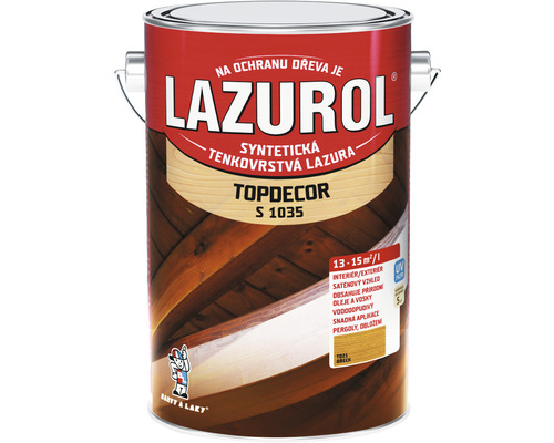 Lazura na dřevo Lazurol Topdecor S1035 T21 ořech 4,5 l Lazurol Topdecor Syntetická tenkovrstvá lazura na ochranu dřeva