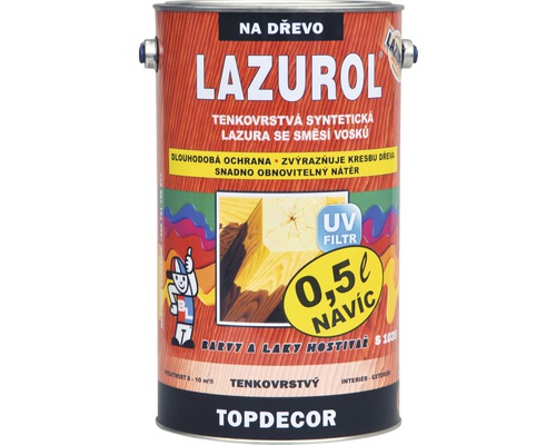 Lazura na dřevo Lazurol TOPDECOR S1035 T23 teak 4,5 l