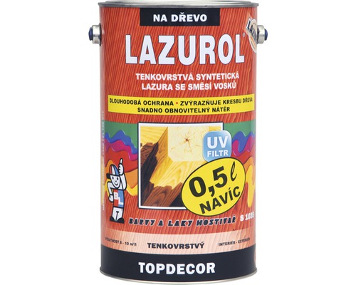 Lazura na dřevo Lazurol TOPDECOR S1035 T20 kaštan 4,5 l