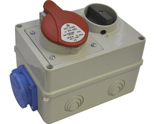 Zásuvka na omítku s pojistkou a zástrčkou