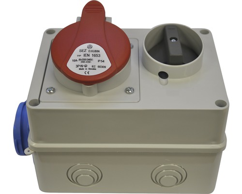 Zásuvka s vypínačem a stupněm krytí IP54