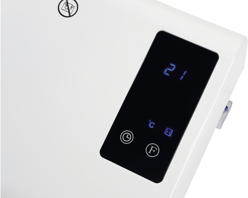 Detailní pohled na topení s digitálním displejem