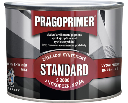 Základní barva na kov PRAGOPRIMER S2000 bílá 0,35l Plechovka syntetického antikorozního nátěru pro vnitřní i venkovní použití
