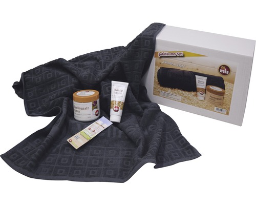 Výroční sada Weka s ručníkem, medovým pleťovým mlékem a peelingovou solí