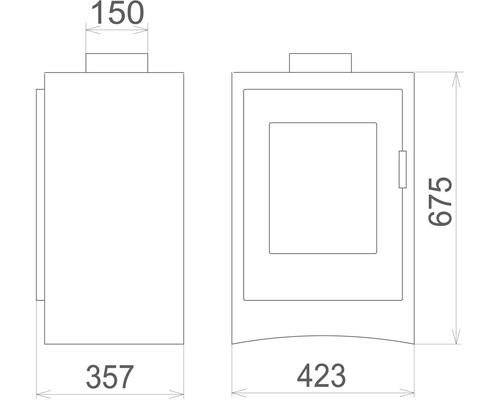 Technický nákres kamen s rozměry