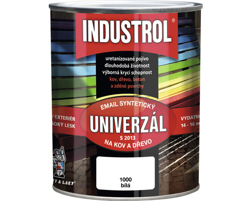 Univerzální barva Industrol S2013 Email syntetický na kov a dřevo 1000 bílý 0,75 l Univerzální barva Industrol S2013 Email syntetický na kov a dřevo 1000 bílý 0,75 l