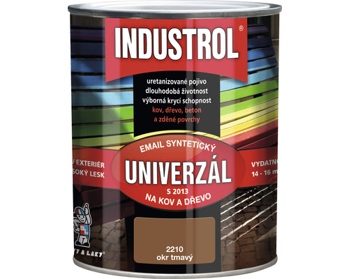 Univerzální barva Industrol S2013 Email syntetický na kov a dřevo 2210 okr tmavý 0,75 l Univerzální barva Industrol S2013 Email syntetický na kov a dřevo 2210 okr tmavý 0,75 l