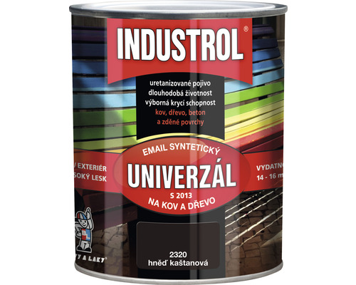 Univerzální barva Industrol S2013 Email syntetický na kov a dřevo 2880 hnědá kaštanová 0,75 l Univerzální barva Industrol S2013 Email syntetický na kov a dřevo 2880 hnědá kaštanová 0,75 l